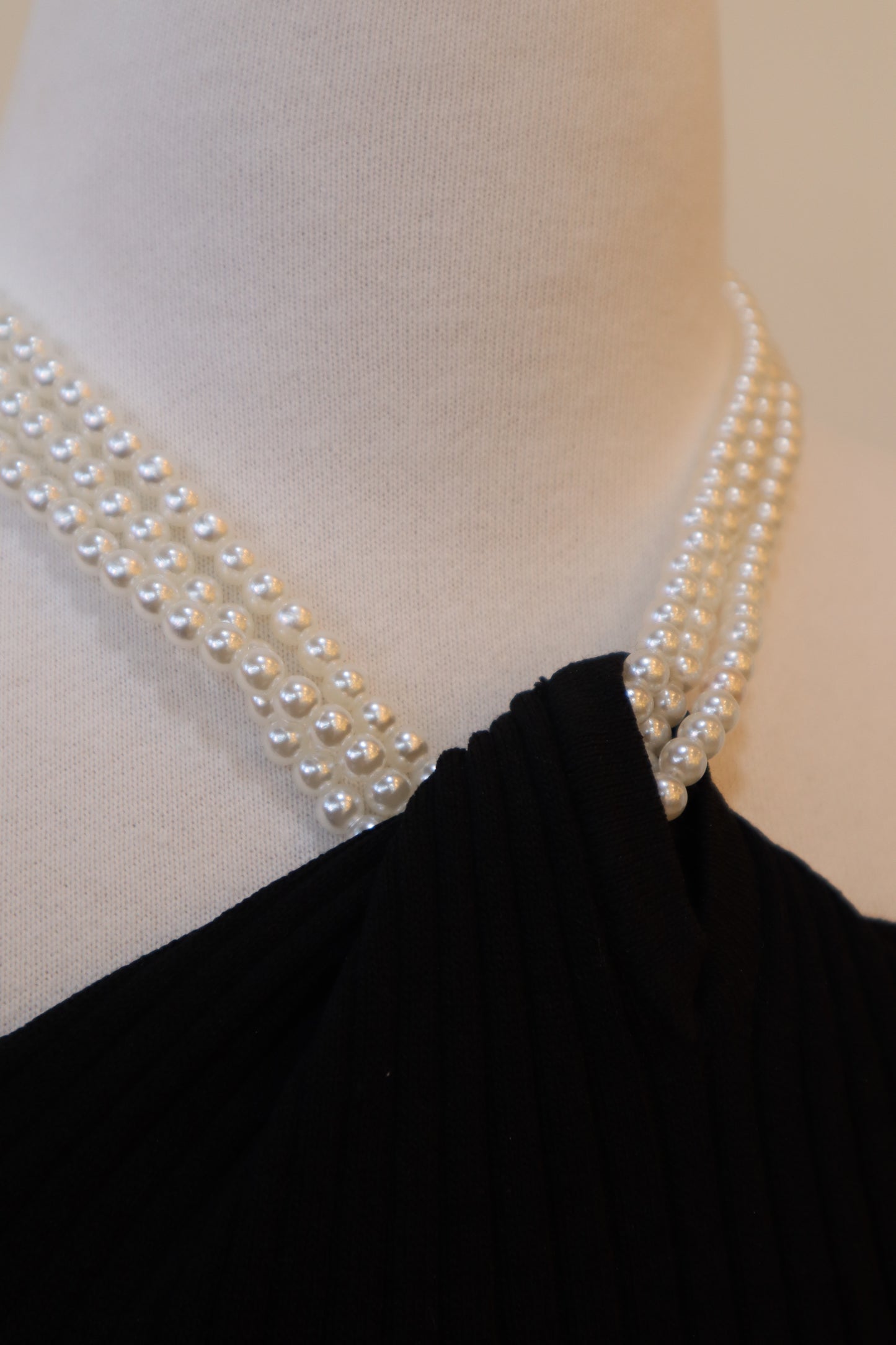 Pearl-Neck Sleeveless Top