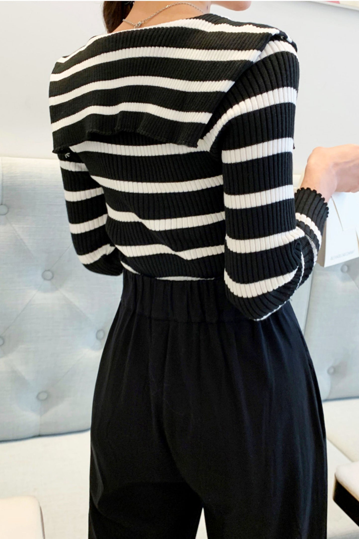 Monochrome Sailor Knit Top