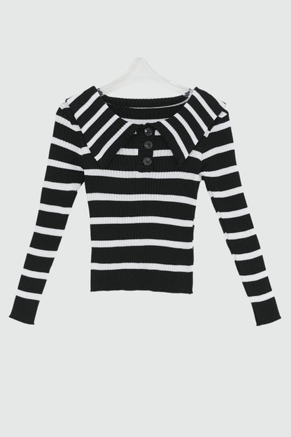 Monochrome Sailor Knit Top