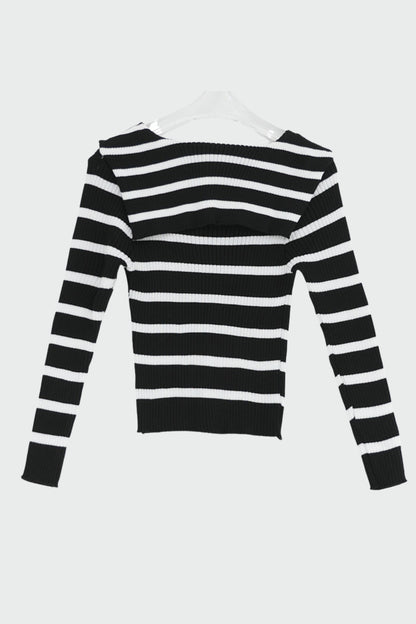 Monochrome Sailor Knit Top