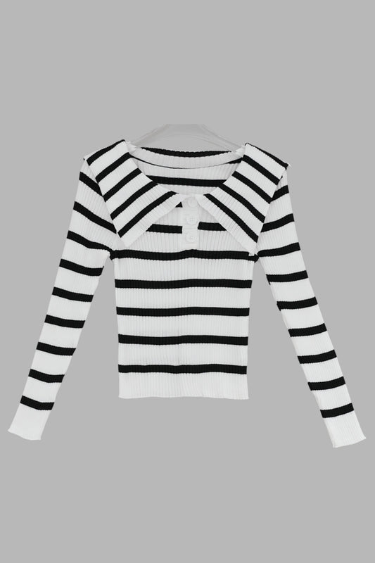 Monochrome Sailor Knit Top