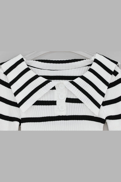 Monochrome Sailor Knit Top