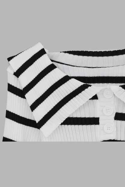 Monochrome Sailor Knit Top