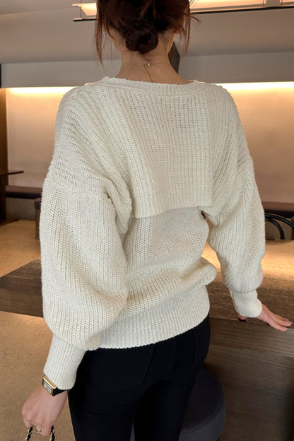 Double Bolero Vest Knit Set