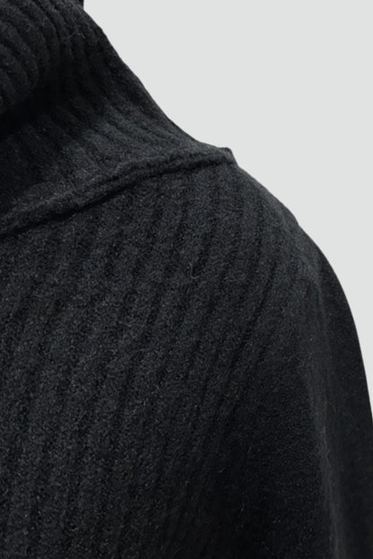 Collar Accent Button Knit Scarf Set