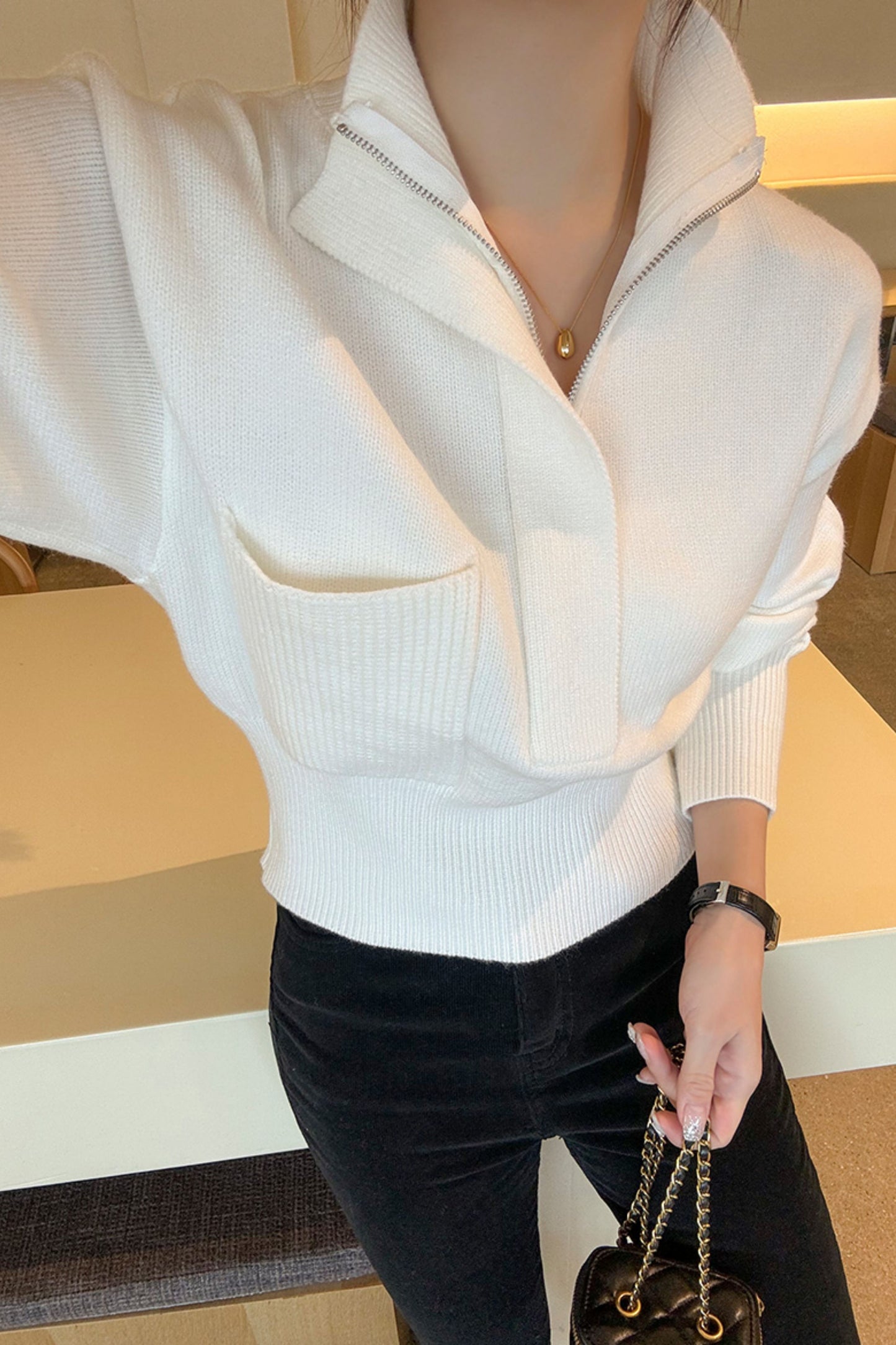 Foreand Half-Zip Knit