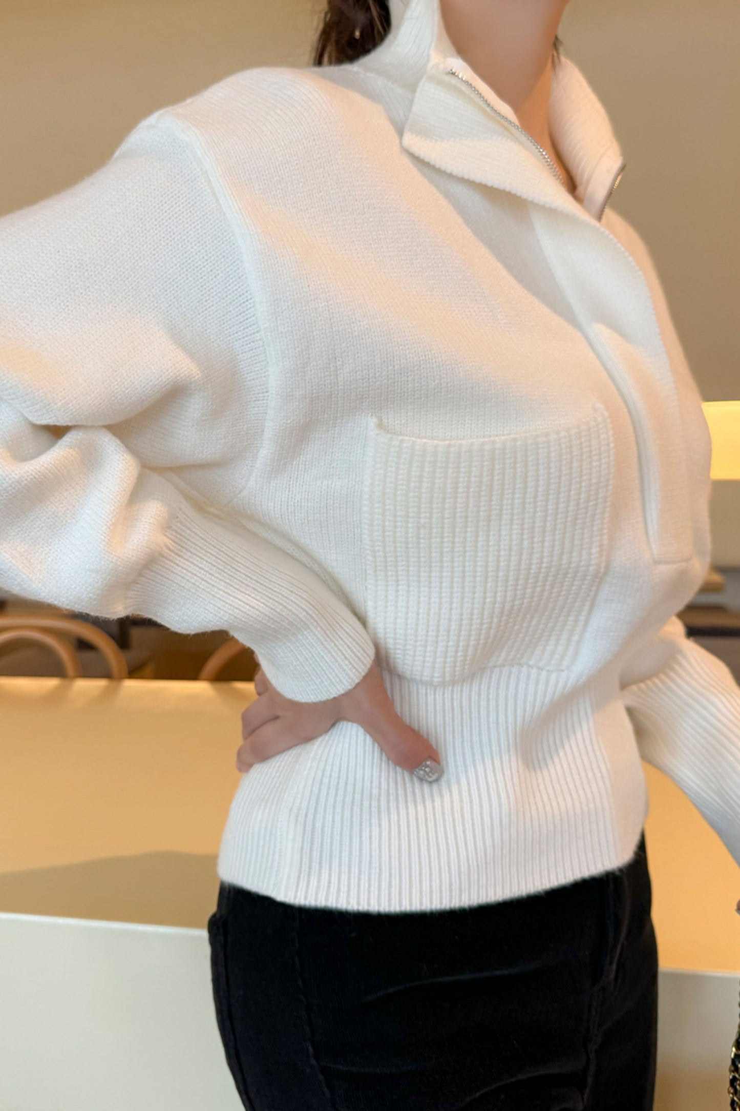 Foreand Half-Zip Knit