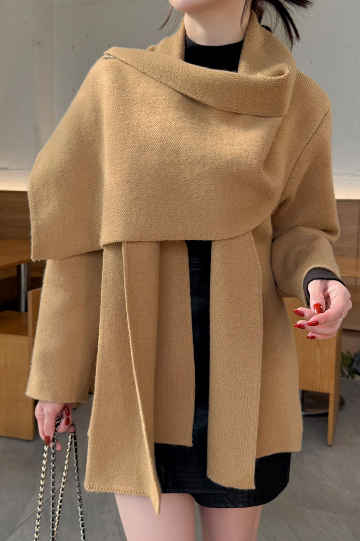 Chepeu Shawl Cardigan Belt Set