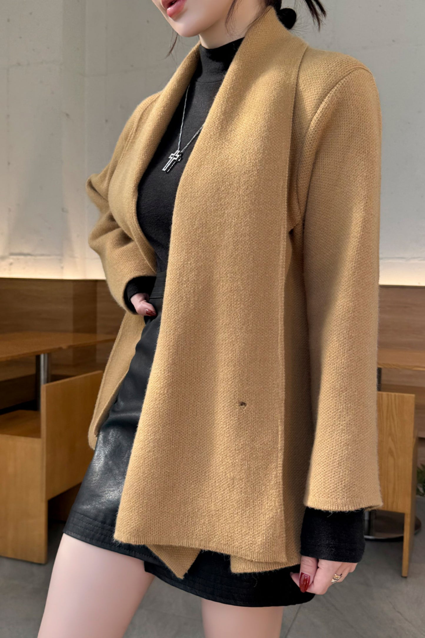 Chepeu Shawl Cardigan Belt Set