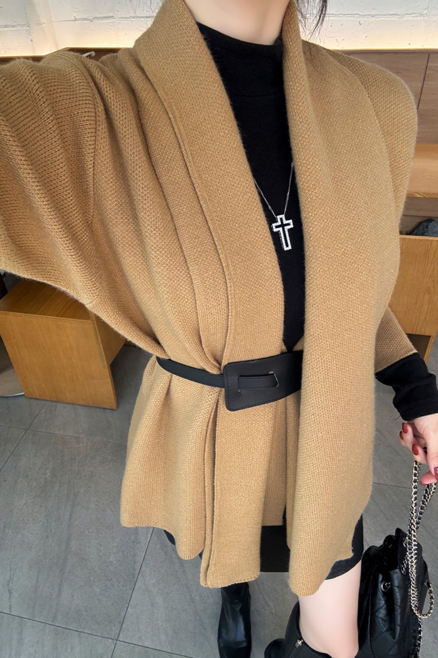 Chepeu Shawl Cardigan Belt Set