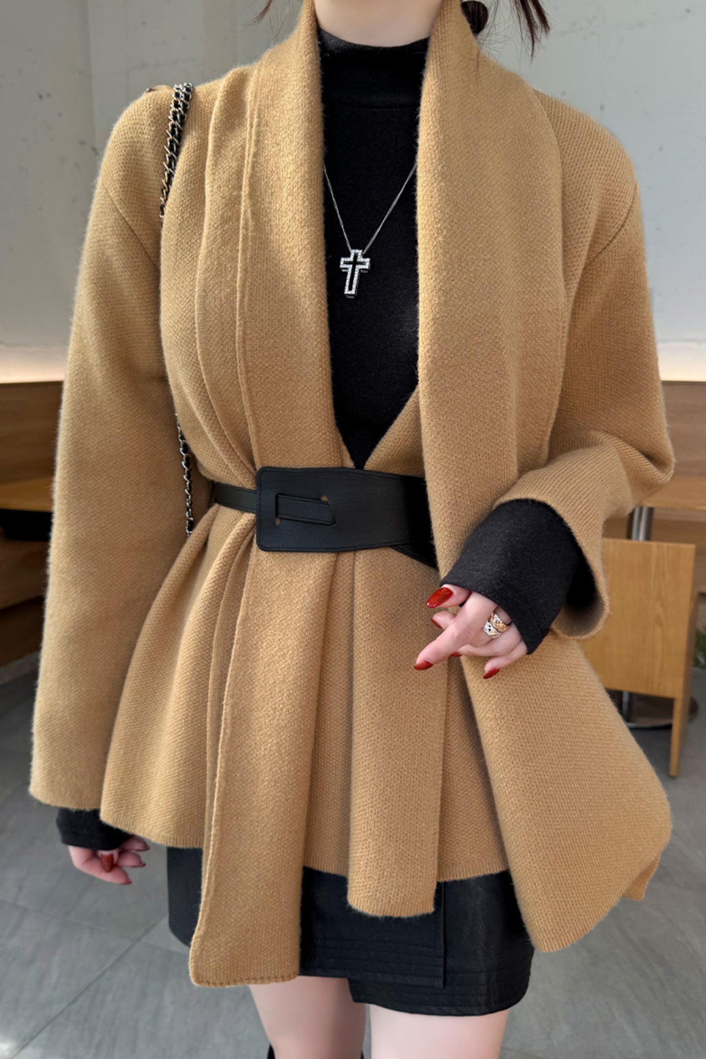 Chepeu Shawl Cardigan Belt Set