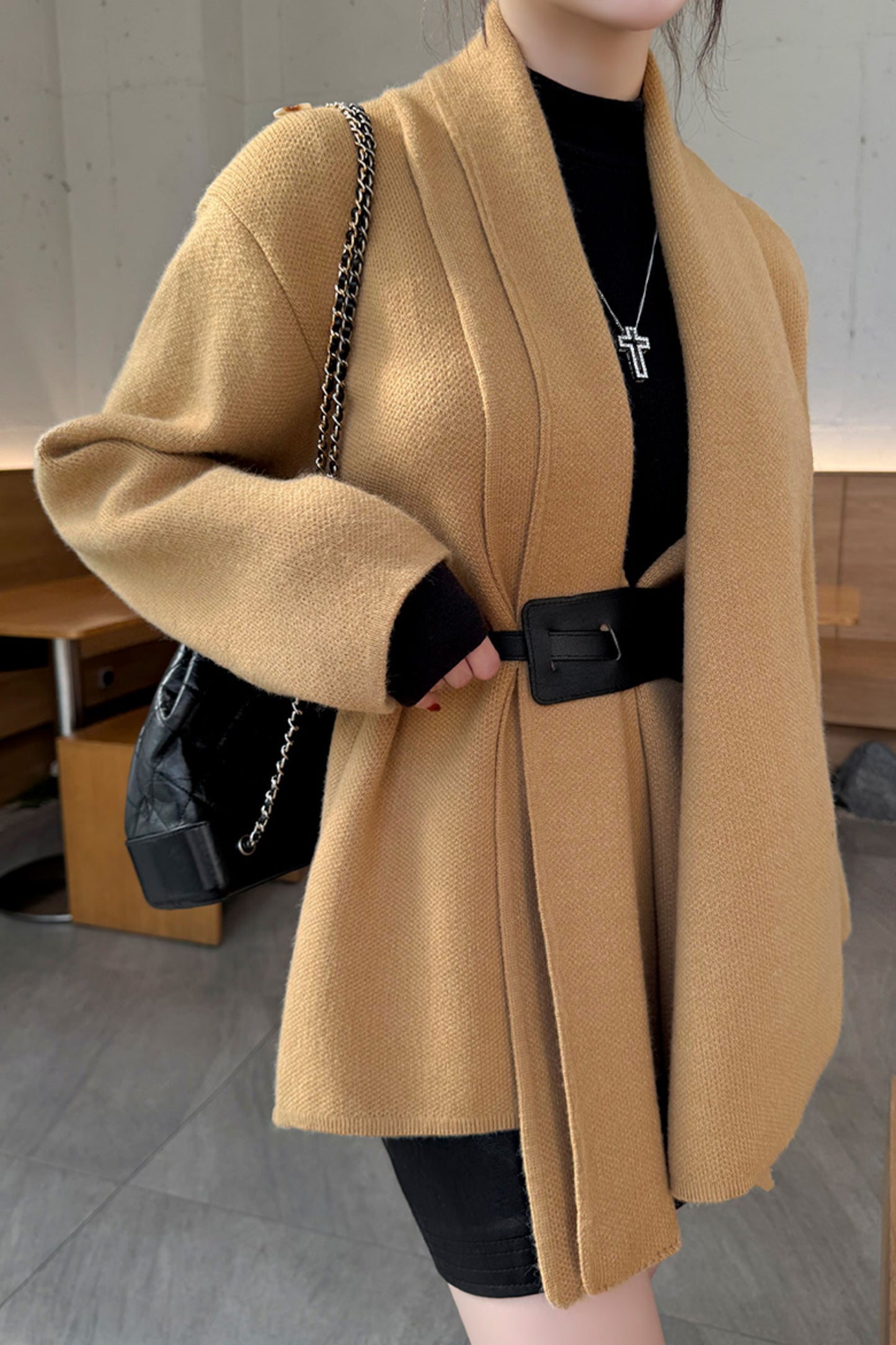 Chepeu Shawl Cardigan Belt Set