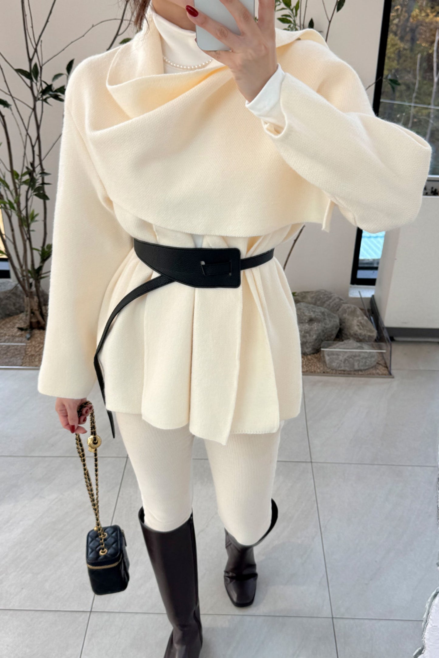 Chepeu Shawl Cardigan Belt Set