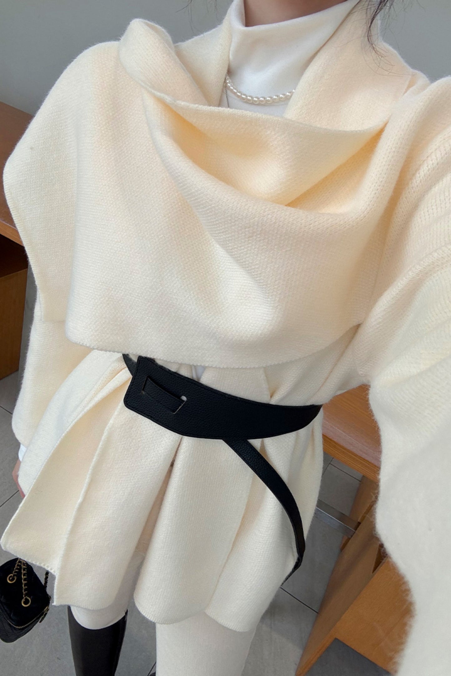 Chepeu Shawl Cardigan Belt Set