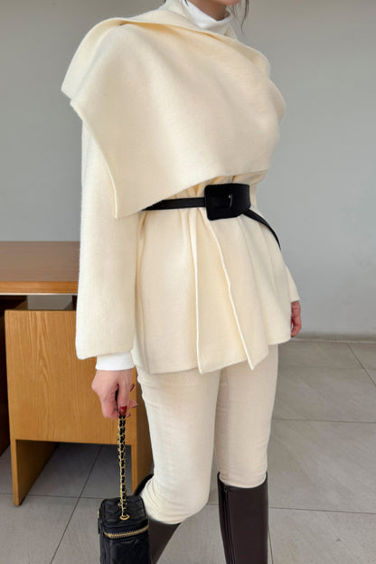 Chepeu Shawl Cardigan Belt Set