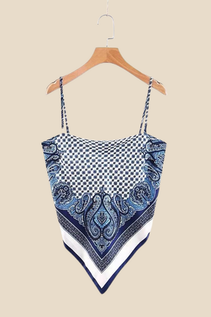 Paisley Silk Bandana Top