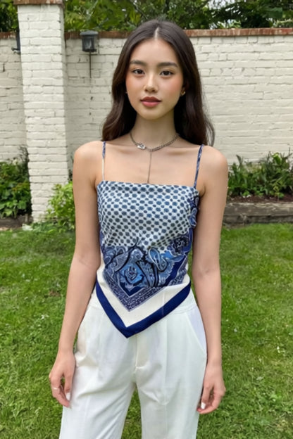 Paisley Silk Bandana Top