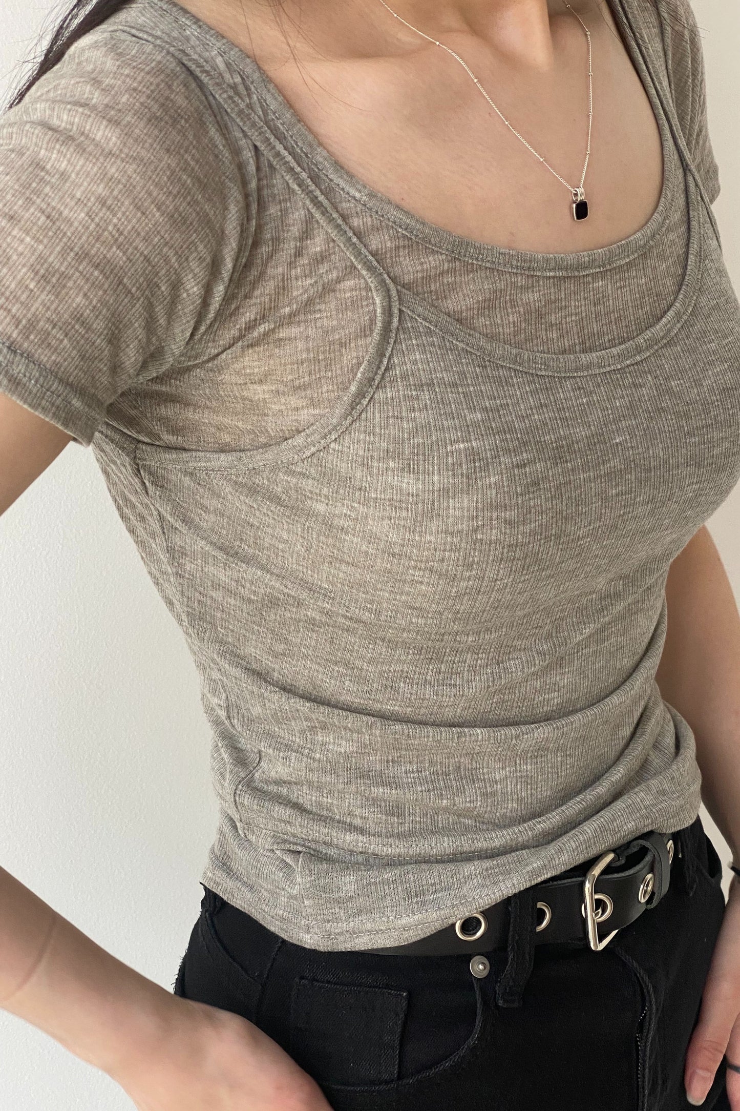 Tencel Double Layered Tank Top Shirt Set